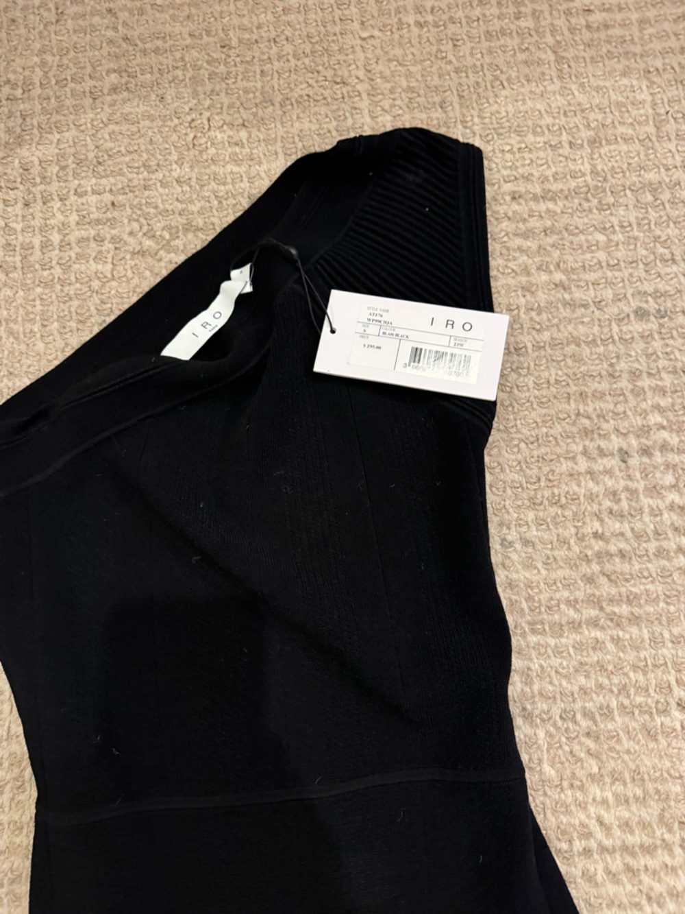 NWT IRO Women's Ciqa Black Knit One Shoulder Bodysuit Top Sz S - Picture 6 of 8
